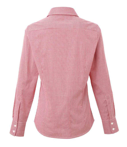 Premier Ladies Gingham Long Sleeve Shirt Premier