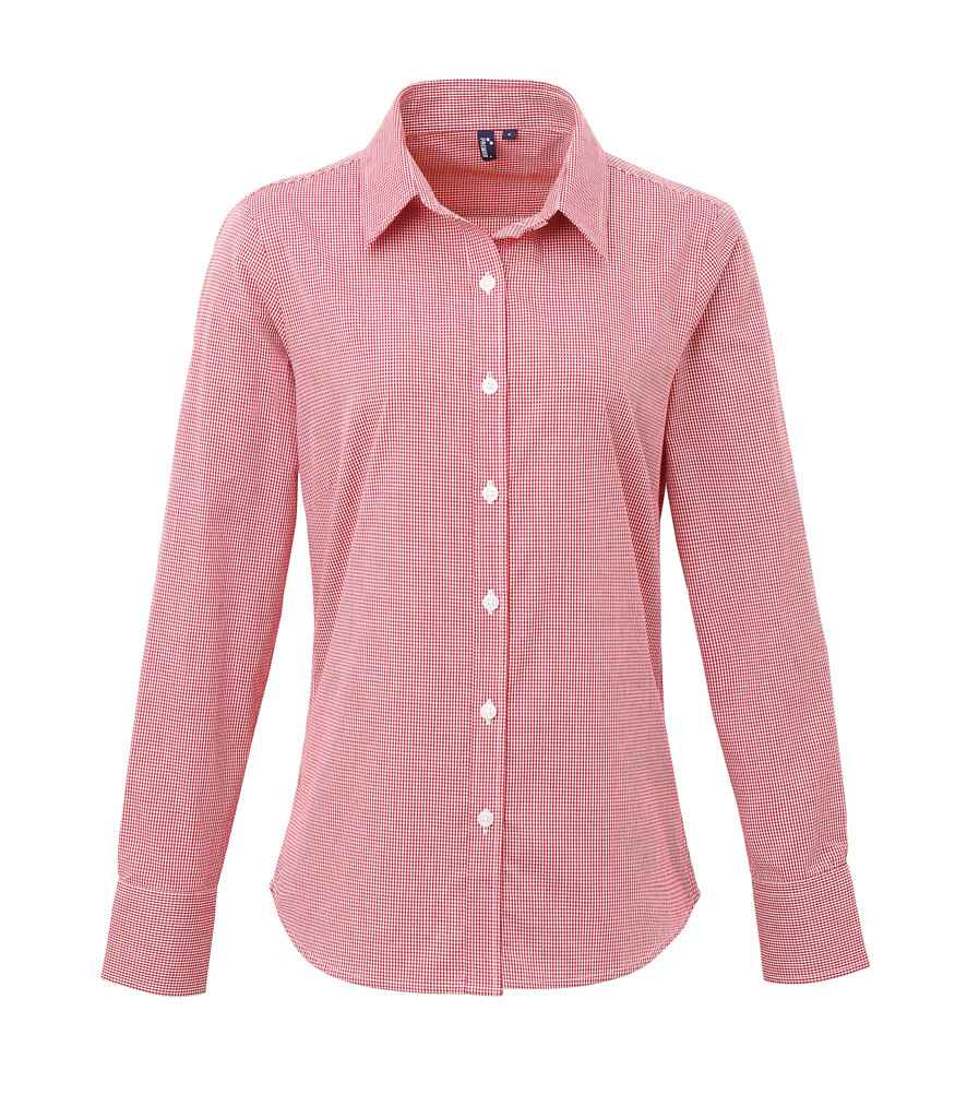 Premier Ladies Gingham Long Sleeve Shirt Premier