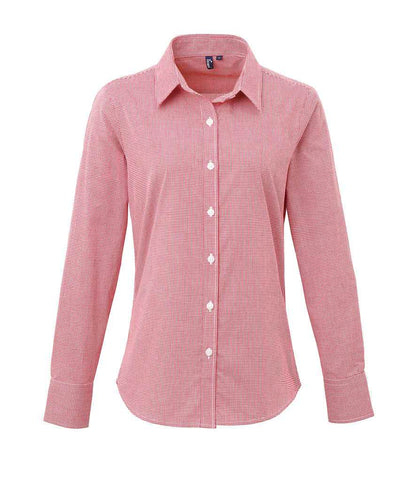 Premier Ladies Gingham Long Sleeve Shirt Premier