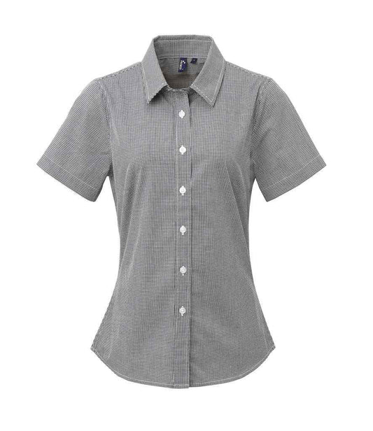 Premier Ladies Gingham Short Sleeve Shirt Premier