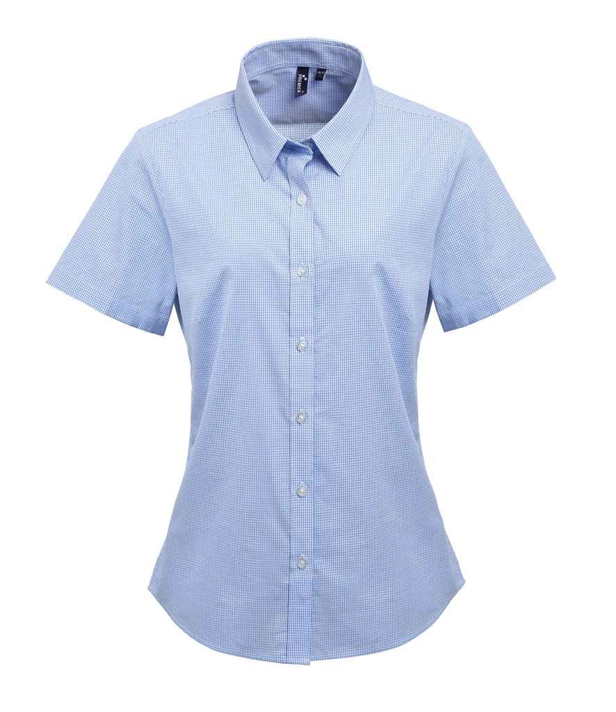 Premier Ladies Gingham Short Sleeve Shirt Premier