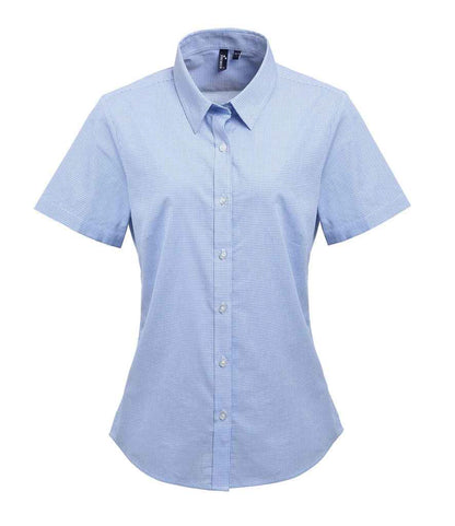 Premier Ladies Gingham Short Sleeve Shirt Premier