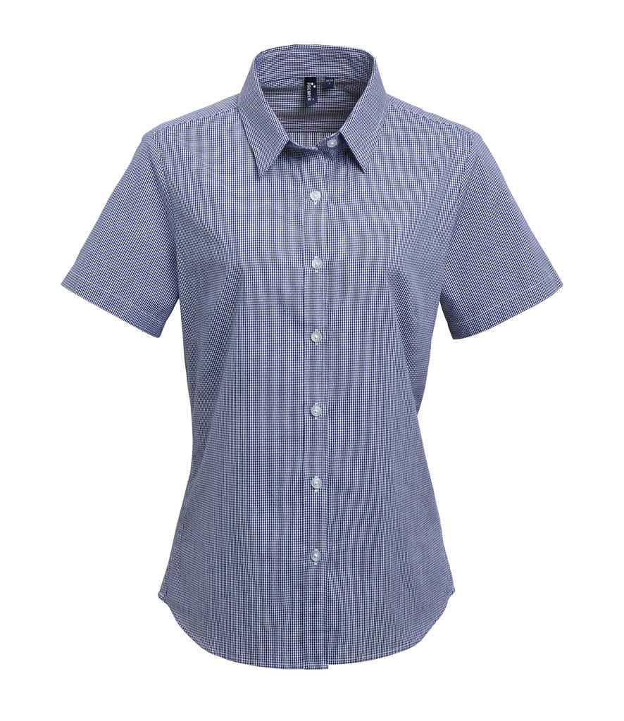 Premier Ladies Gingham Short Sleeve Shirt Premier