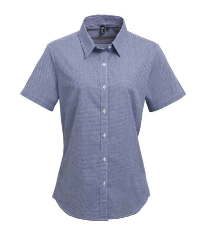 Premier Ladies Gingham Short Sleeve Shirt Premier