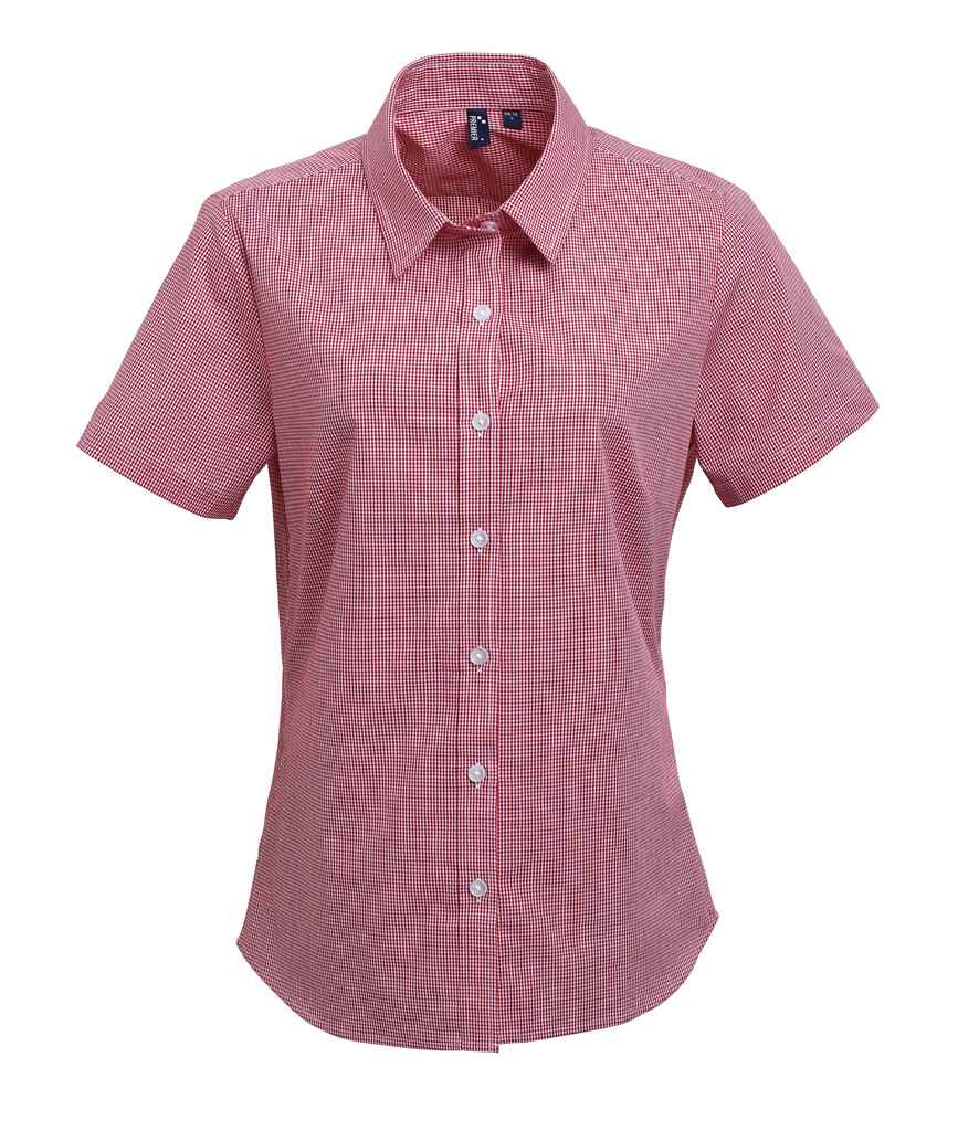 Premier Ladies Gingham Short Sleeve Shirt Premier