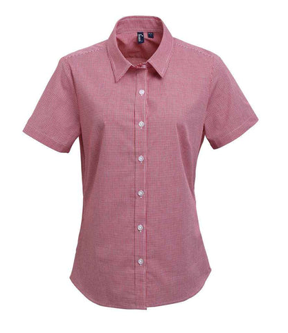 Premier Ladies Gingham Short Sleeve Shirt Premier