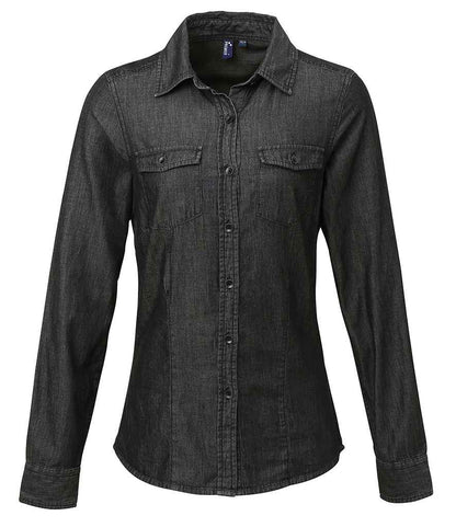 Premier Ladies Jeans Stitch Denim Shirt Premier