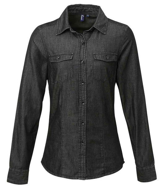 Premier Ladies Jeans Stitch Denim Shirt Premier