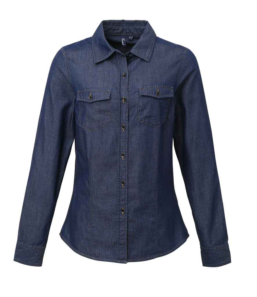 Premier Ladies Jeans Stitch Denim Shirt Premier