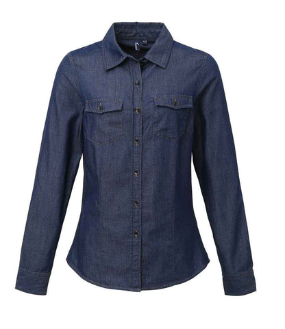 Premier Ladies Jeans Stitch Denim Shirt Premier