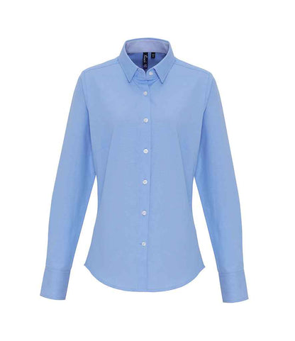 Premier Ladies Long Sleeve Striped Oxford Shirt Premier