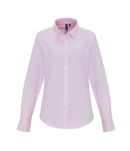 Premier Ladies Long Sleeve Striped Oxford Shirt Premier