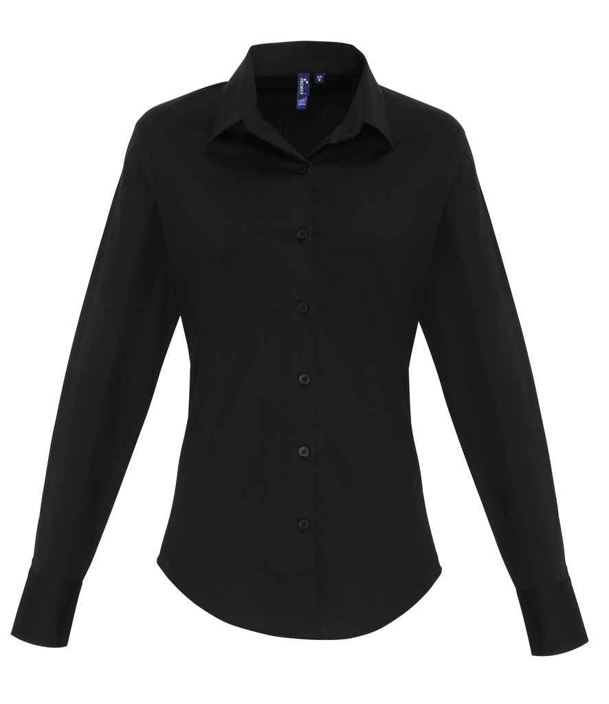 Premier Ladies Long Sleeve Stretch Fit Poplin Shirt Premier