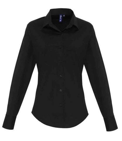 Premier Ladies Long Sleeve Stretch Fit Poplin Shirt Premier