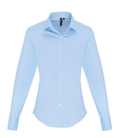 Premier Ladies Long Sleeve Stretch Fit Poplin Shirt Premier