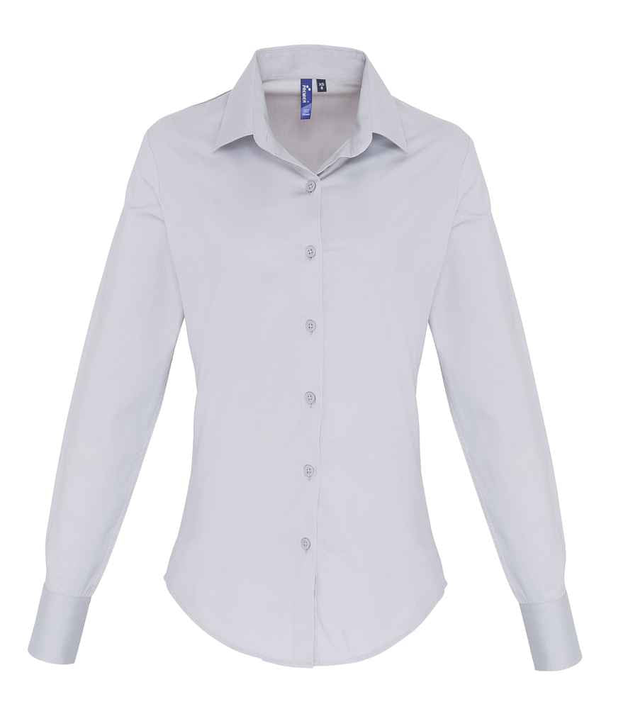 Premier Ladies Long Sleeve Stretch Fit Poplin Shirt Premier