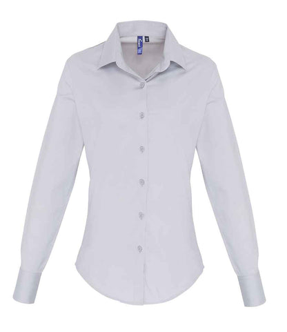 Premier Ladies Long Sleeve Stretch Fit Poplin Shirt Premier