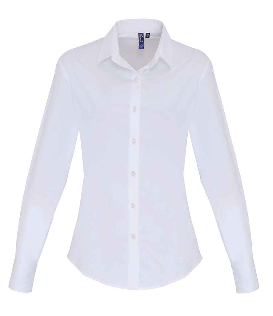 Premier Ladies Long Sleeve Stretch Fit Poplin Shirt Premier
