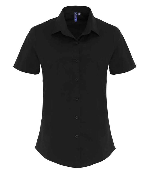 Premier Ladies Short Sleeve Stretch Fit Poplin Shirt Premier