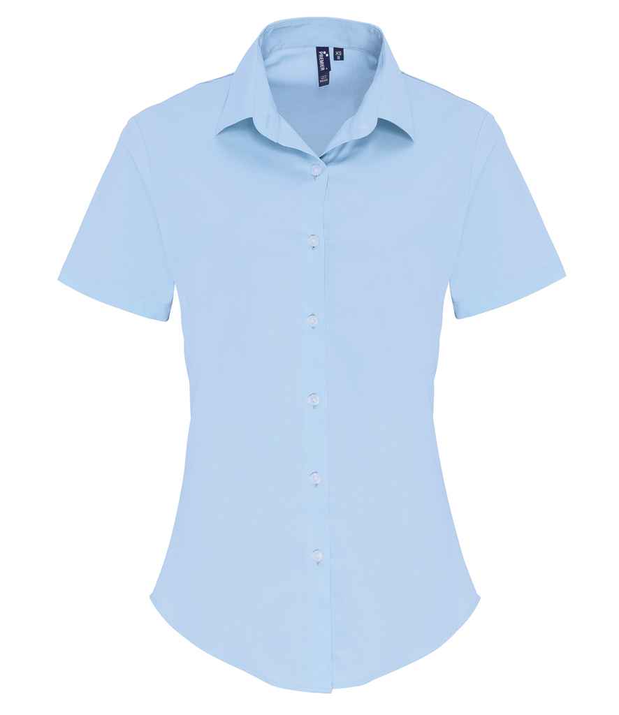 Premier Ladies Short Sleeve Stretch Fit Poplin Shirt Premier