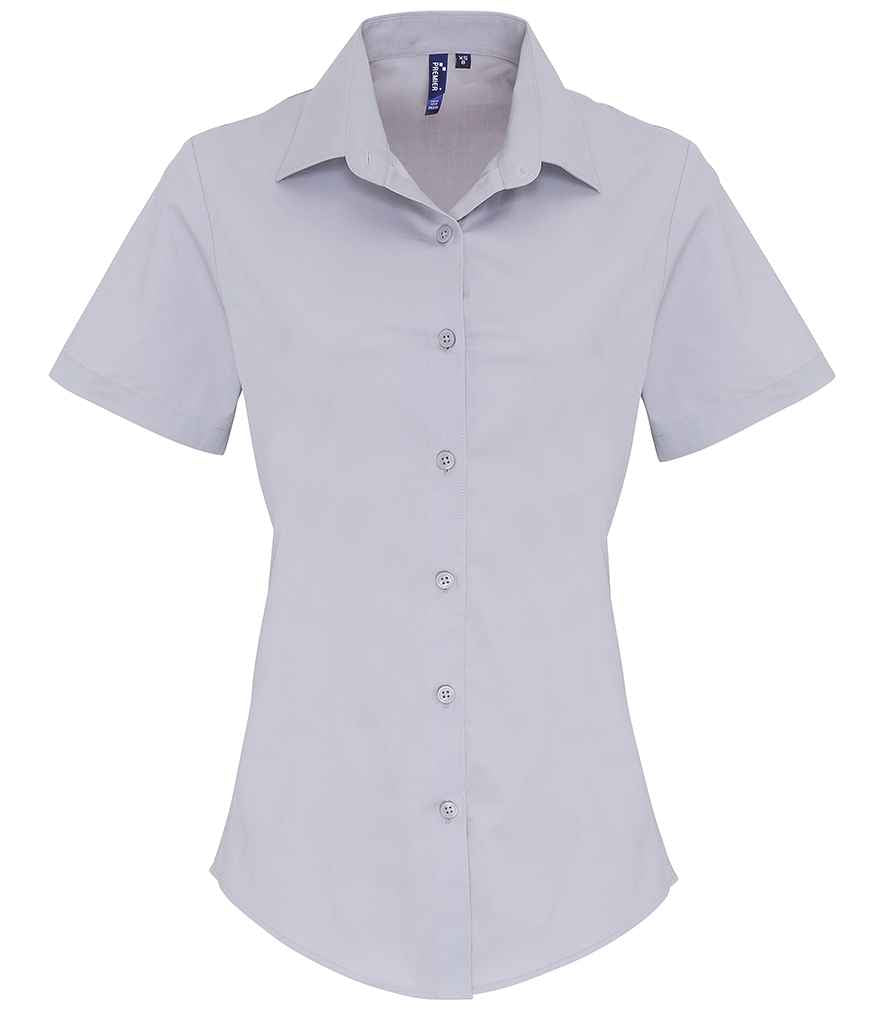 Premier Ladies Short Sleeve Stretch Fit Poplin Shirt Premier