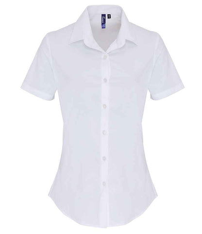Premier Ladies Short Sleeve Stretch Fit Poplin Shirt Premier