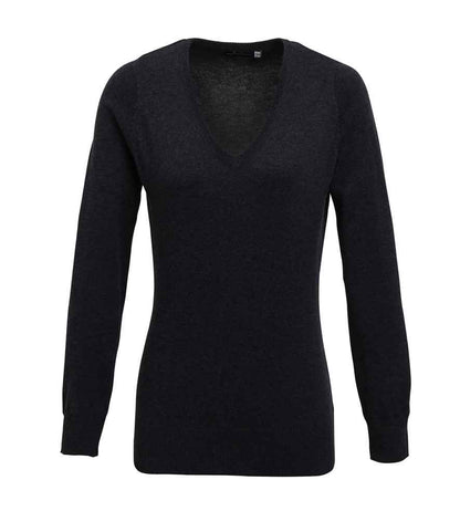 Premier Ladies Knitted Cotton Acrylic V Neck Sweater Premier