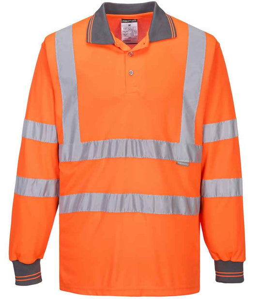 Portwest Hi-Vis Long Sleeve Polo Shirt Portwest