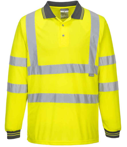 Portwest Hi-Vis Long Sleeve Polo Shirt Portwest