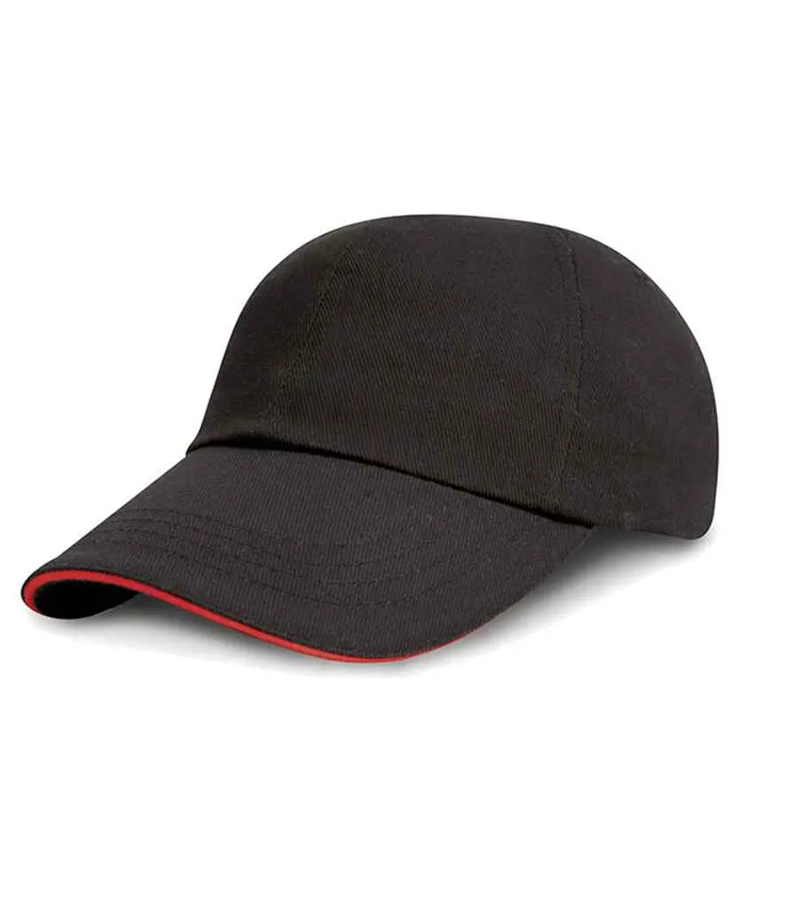 Result Kids Low Profile Heavy Brushed Cotton Cap with Sandwich Peak Result Headwear