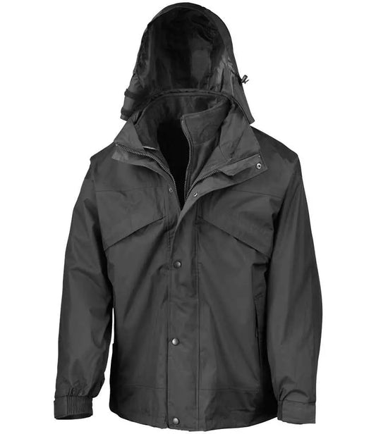 Result 3-in-1 Waterproof Zip and Clip Fleece Lined Jacket Result