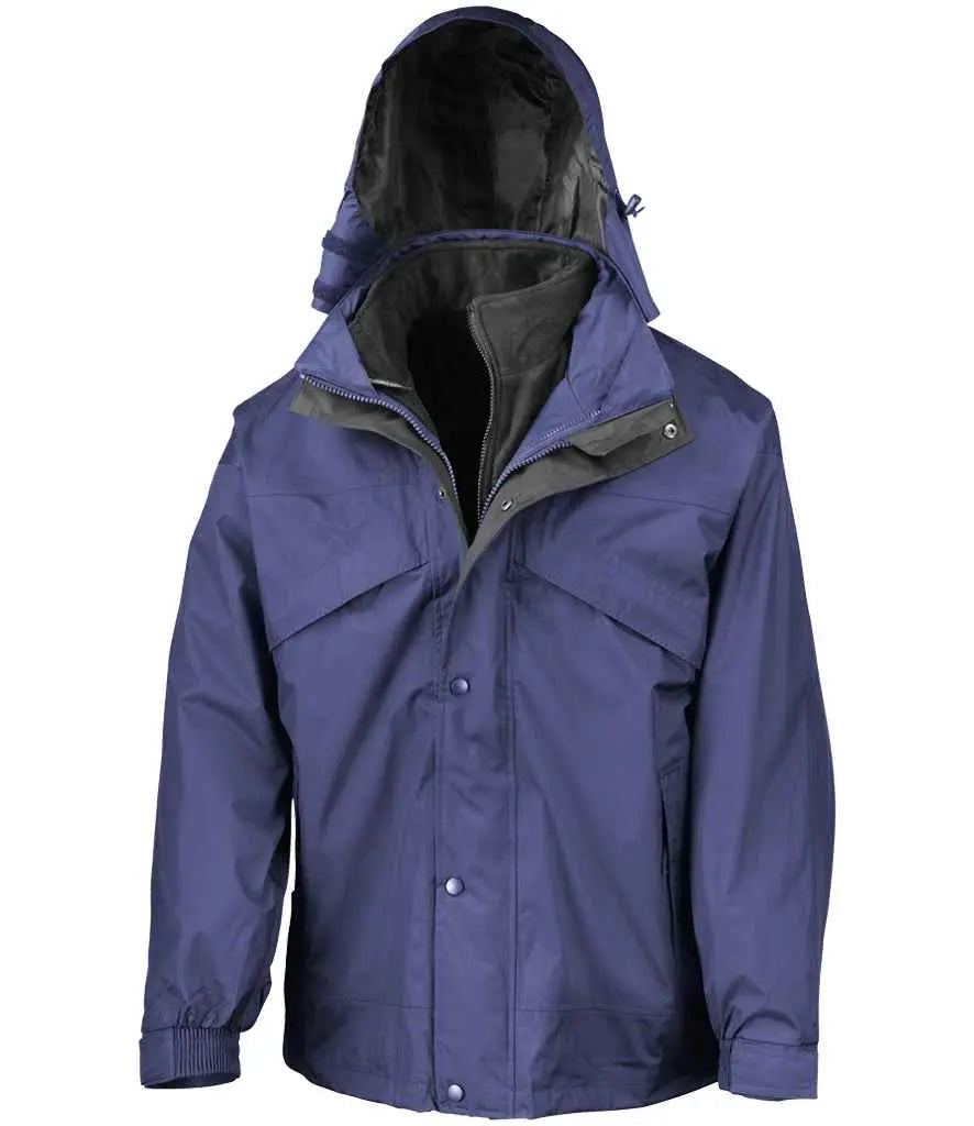 Result 3-in-1 Waterproof Zip and Clip Fleece Lined Jacket Result
