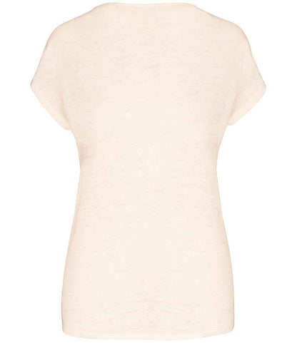 Spasso Ladies V Neck Linen T-Shirt