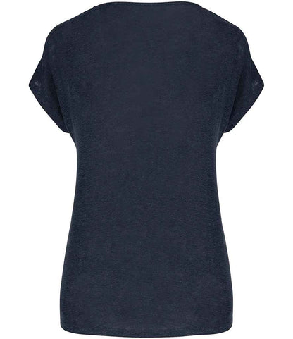 Spasso Ladies V Neck Linen T-Shirt