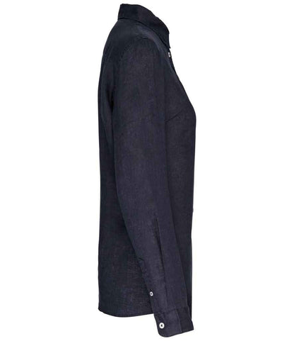 Spasso Ladies Long Sleeve Linen Shirt