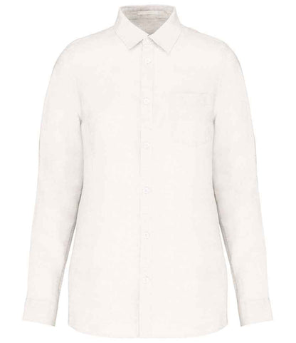 Spasso Ladies Long Sleeve Linen Shirt