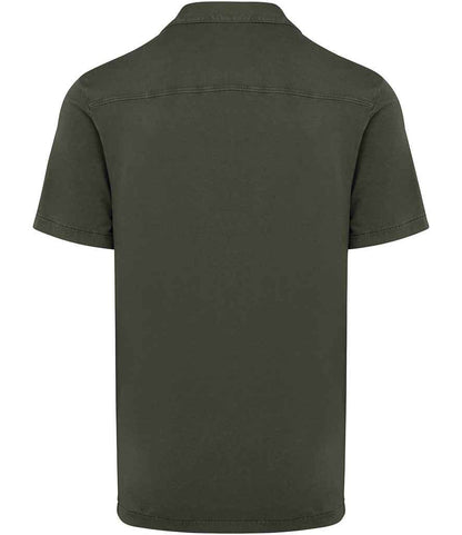 Spasso Jersey Short Sleeve Bowling Collar Shirt